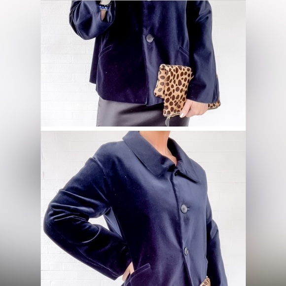Talbots Navy Blue Velvet Jacket, Size 10 Petite - Picture 2 of 12